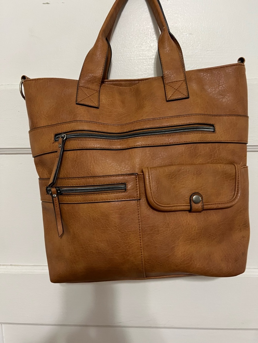 Vintage American Eagle Outfitters Brown Faux Leather Laptop Tote